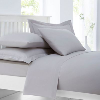 Home Collection - Silver cotton rich percale flat sheet