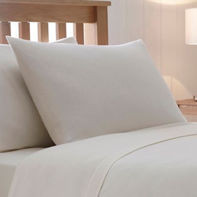 Home Collection - Cream 180 thread count brushed cotton flannelette standard pillow case pair
