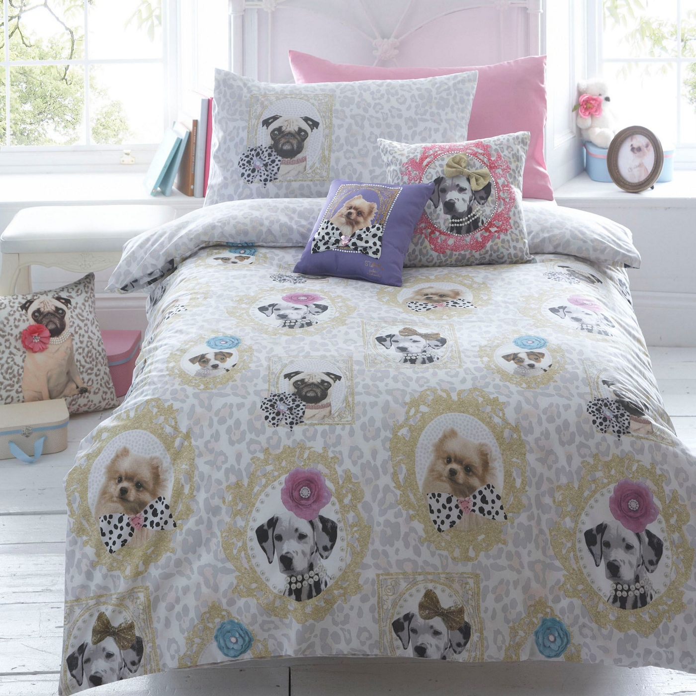 Star by Julien Macdonald Kids light grey Coco and Friends duvet cover and pillow case set