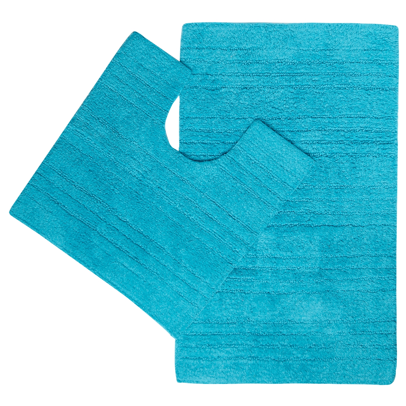 Light turquoise bath mat and pedestal set