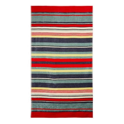 Multicoloured Striped Print Beach Towel