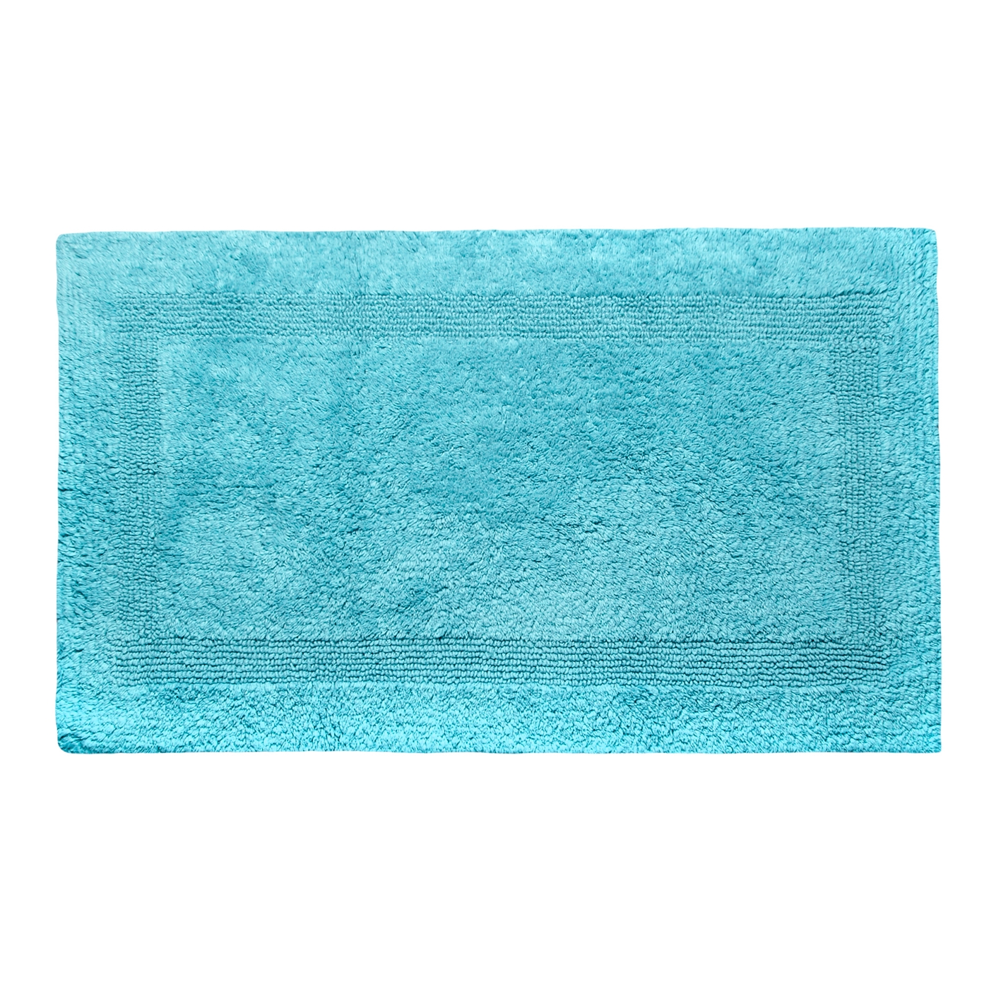Bright turquoise luxury reversible bath mat