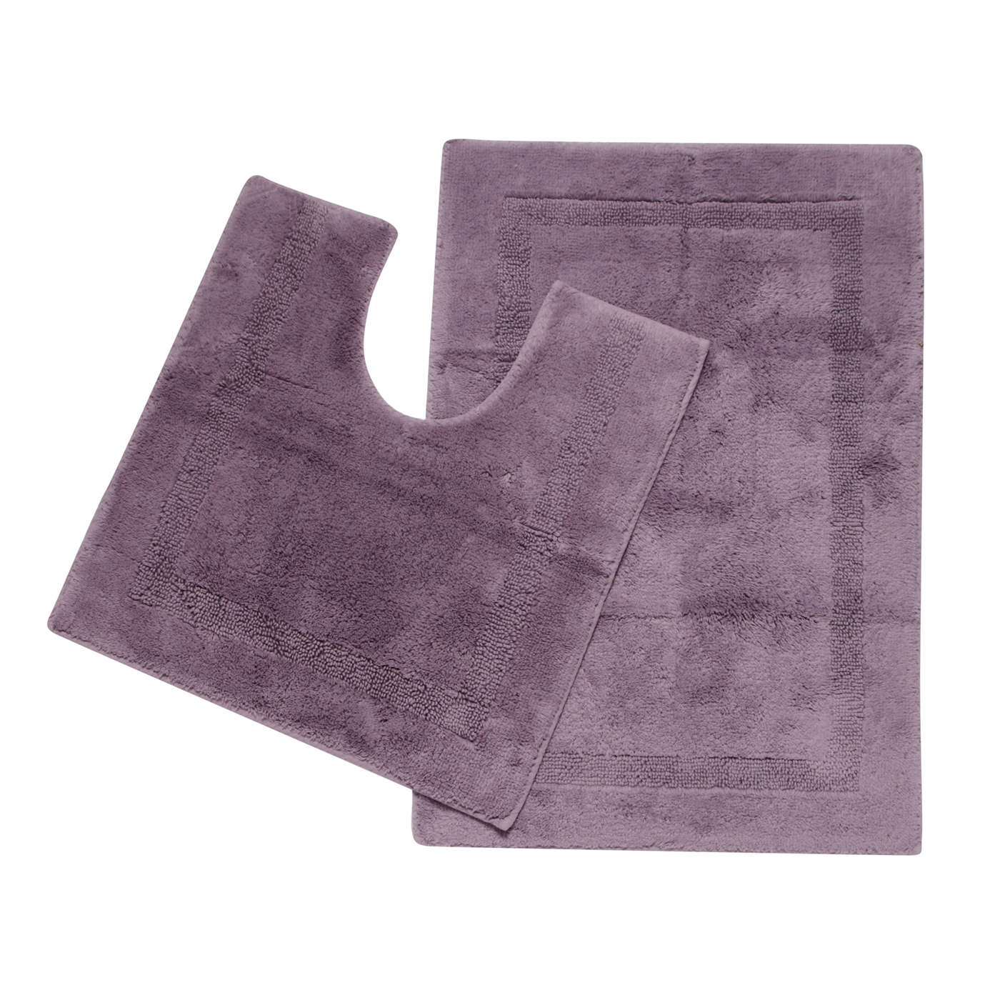 Christy Mauve tufted pedestal and bathmat set