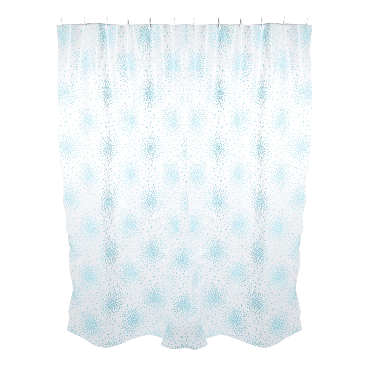 Light blue petal print shower curtain