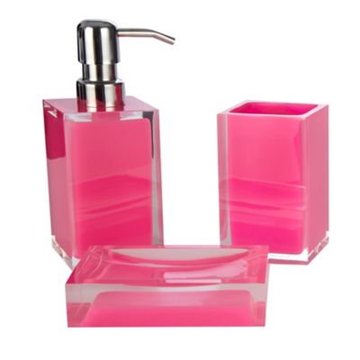 Bright pink bathroom accessories - Debenhams.com
