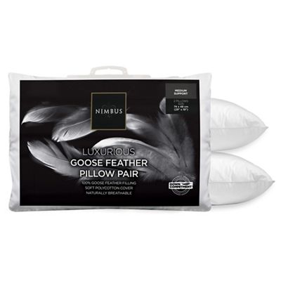 Nimbus - 'Luxurious' goose feather pillow pair