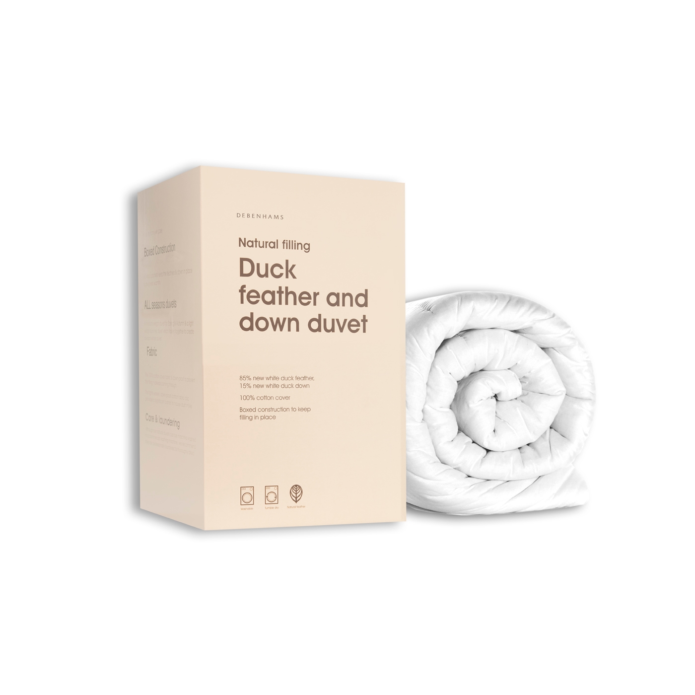 10.5 tog duck feather and down natural duvet