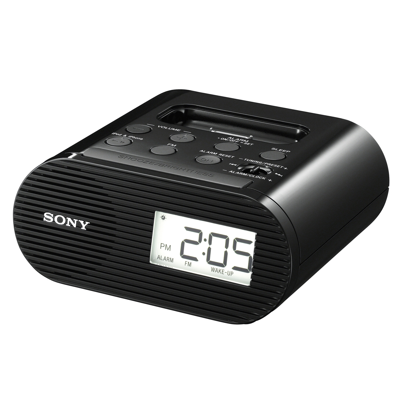 Sony Black clock radio with dock ICFC051PB