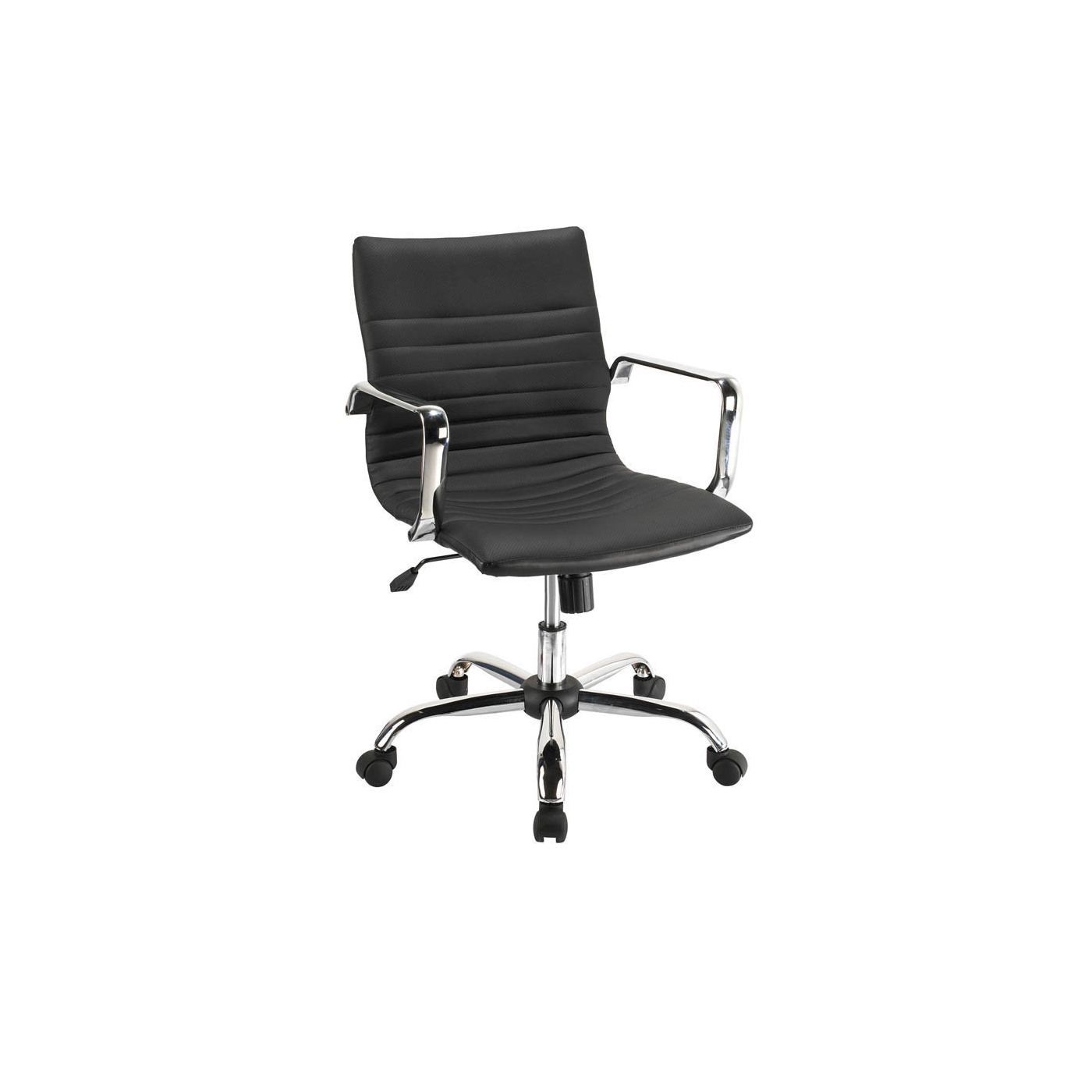 Black Blake chrome rocker swivel chair