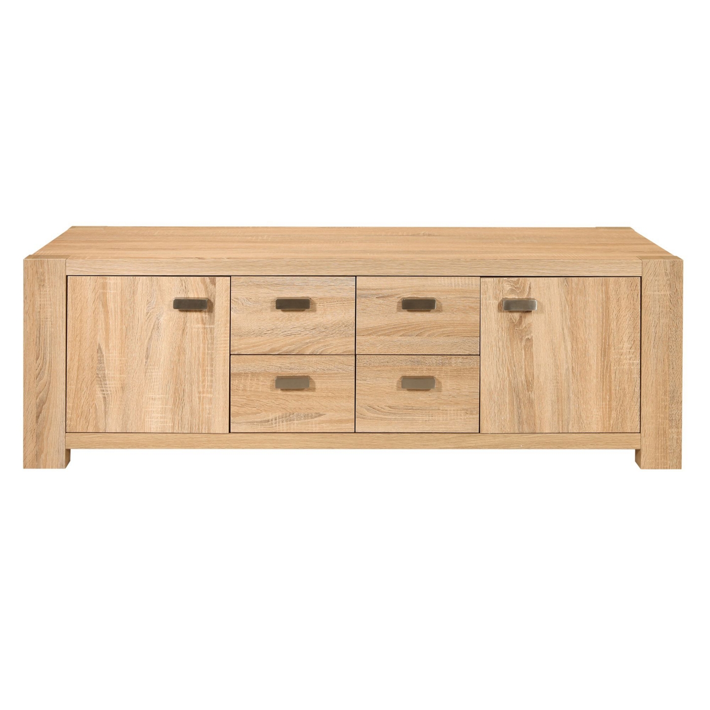 Washed white oak effect Cleves TV unit