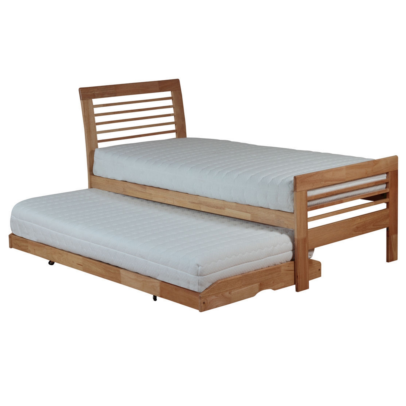 Natural Stopover single bedframe with guest bed