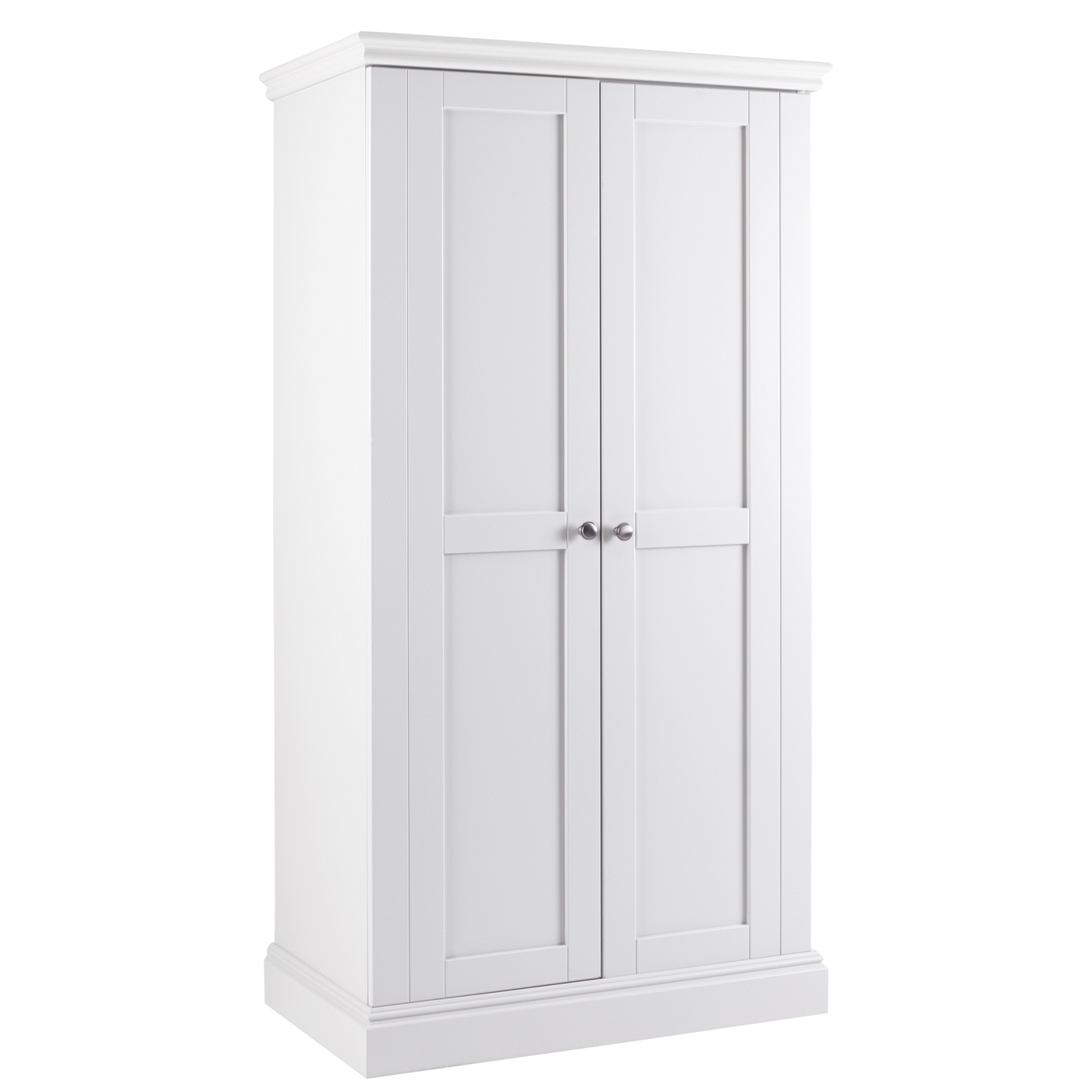 White Oxford two door narrow wardrobe