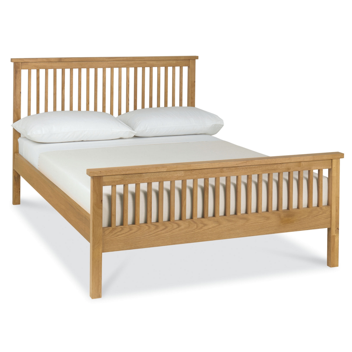 Natural oak finished Burlington high foot bedframe