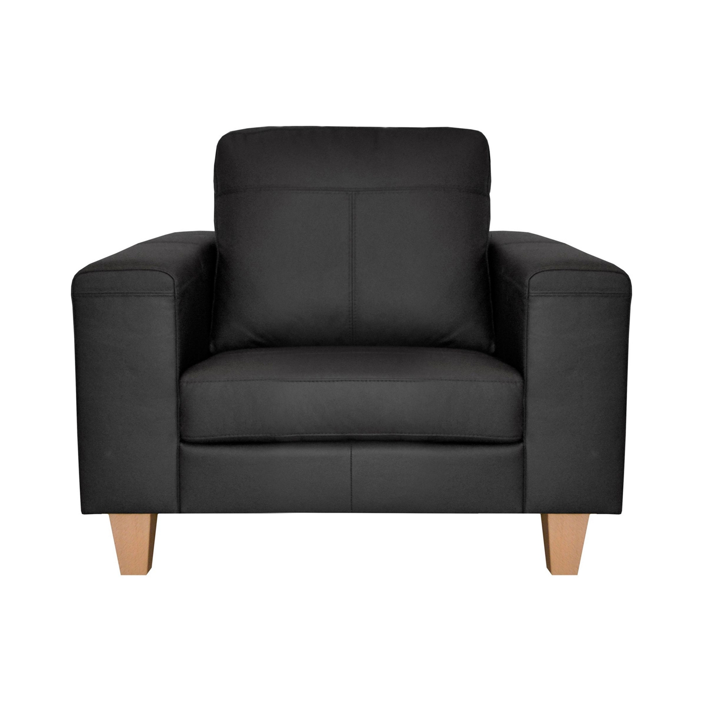 Ben de Lisi Home Black leather Cara snuggler with light wood feet