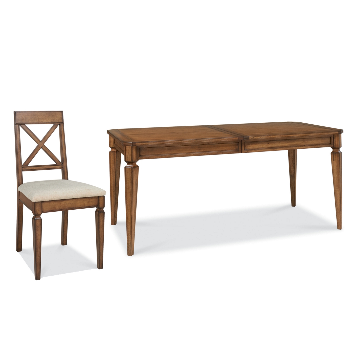 Oak Sophia large extending dining table with cross back chairs