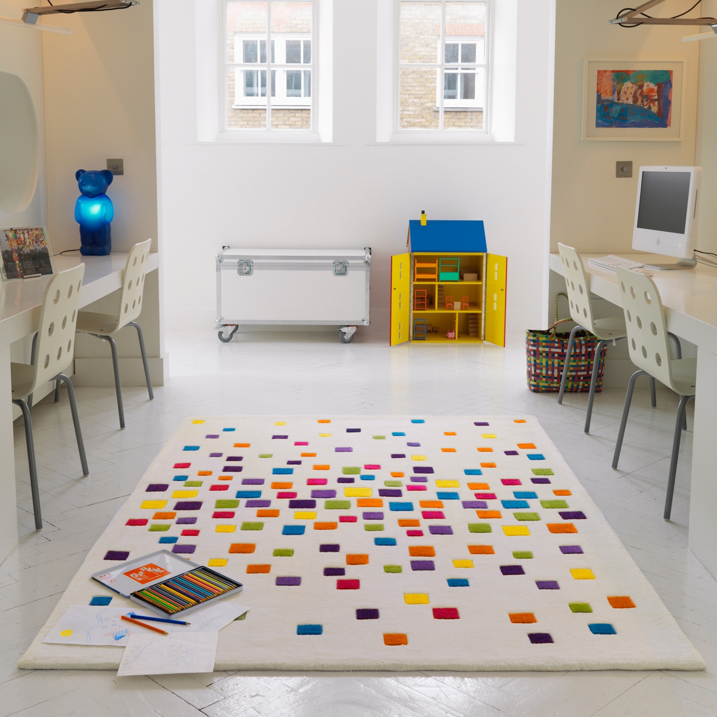 Multi coloured Harlequin Space Dust rug