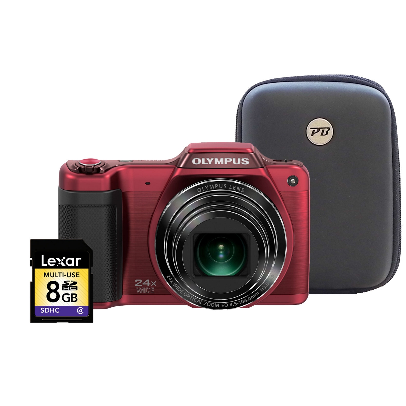 Olympus Olympus SZ 15 red 16.5MP 24x optical zoom digital bridge camera kit