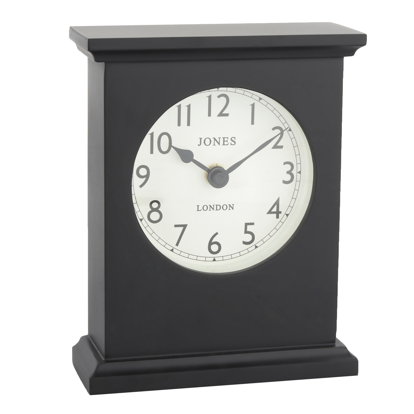 Jones Black Draycott rectangle mantel piece clock