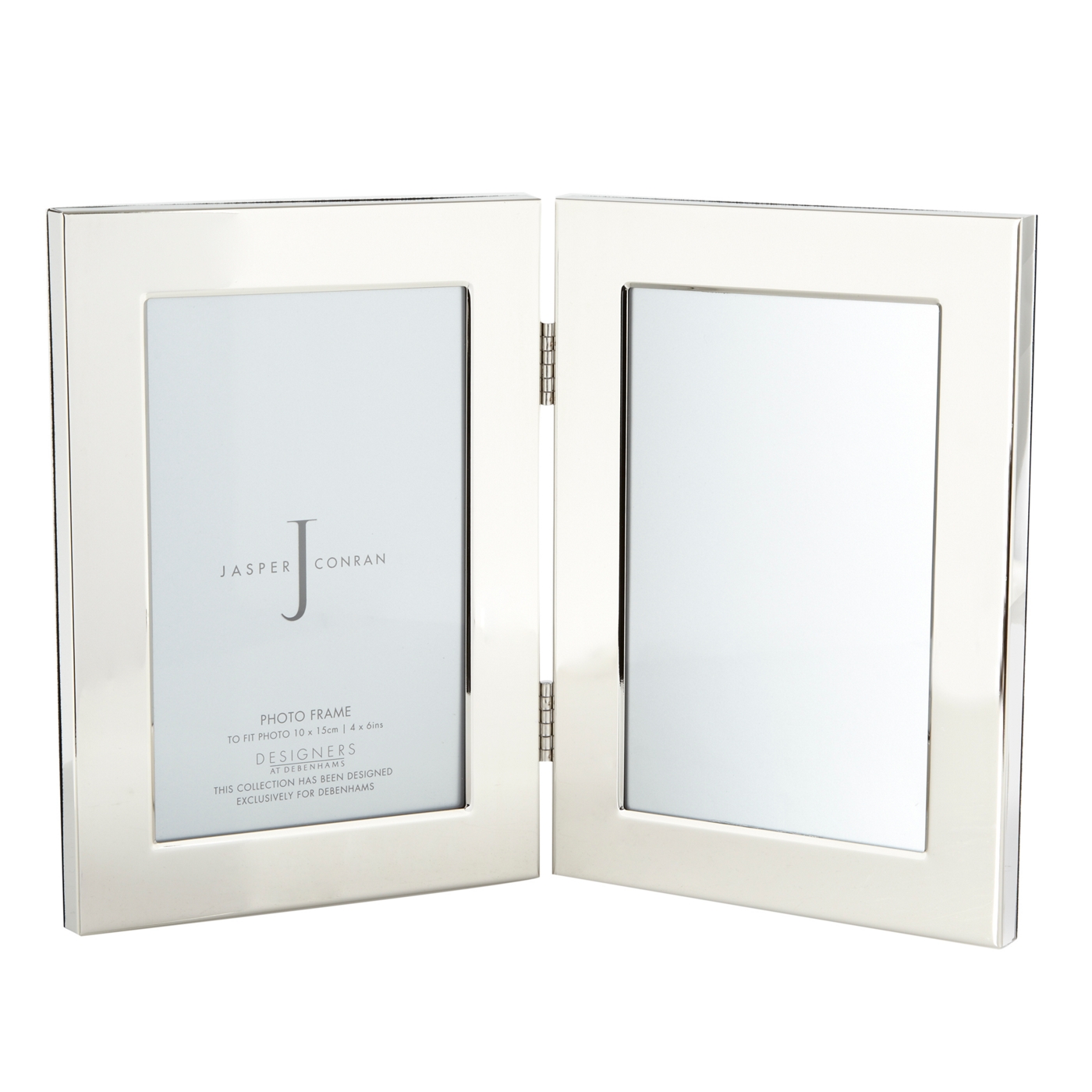 J by Jasper Conran Silver hinged double 4 inch6 inch frame