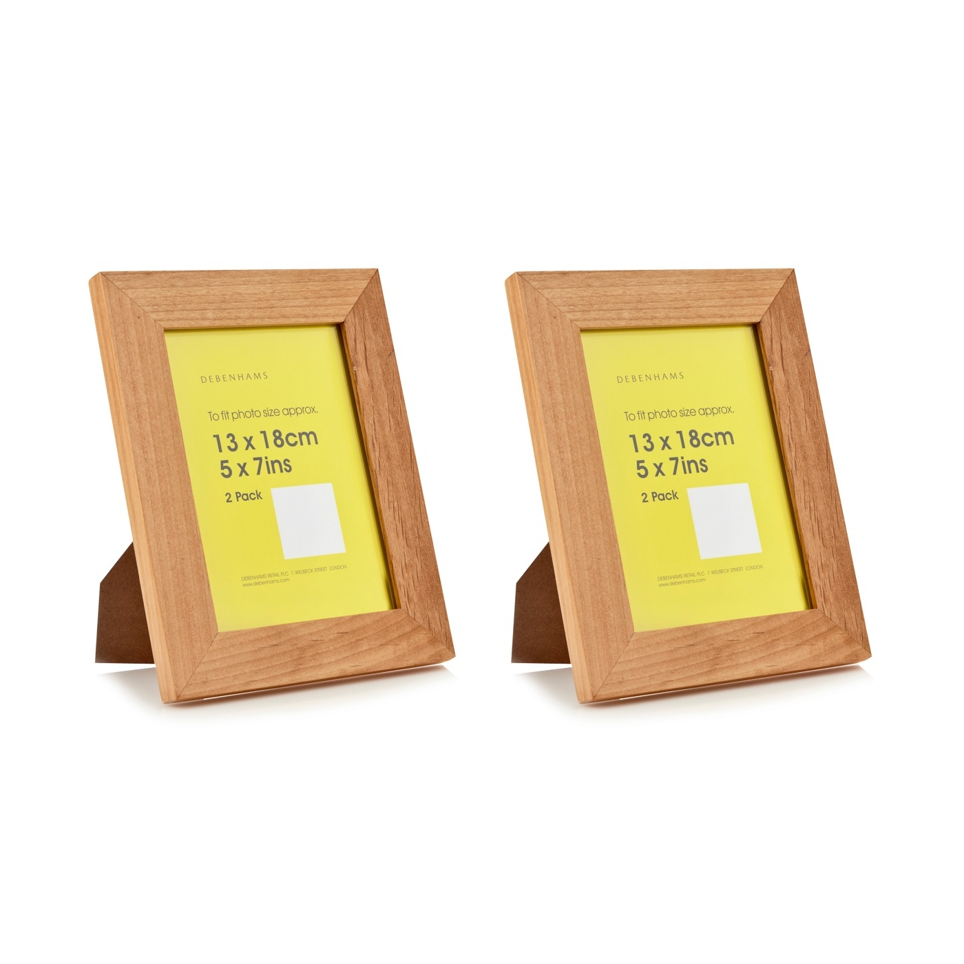 Pack of two wooden 15 x 20cm photo frames