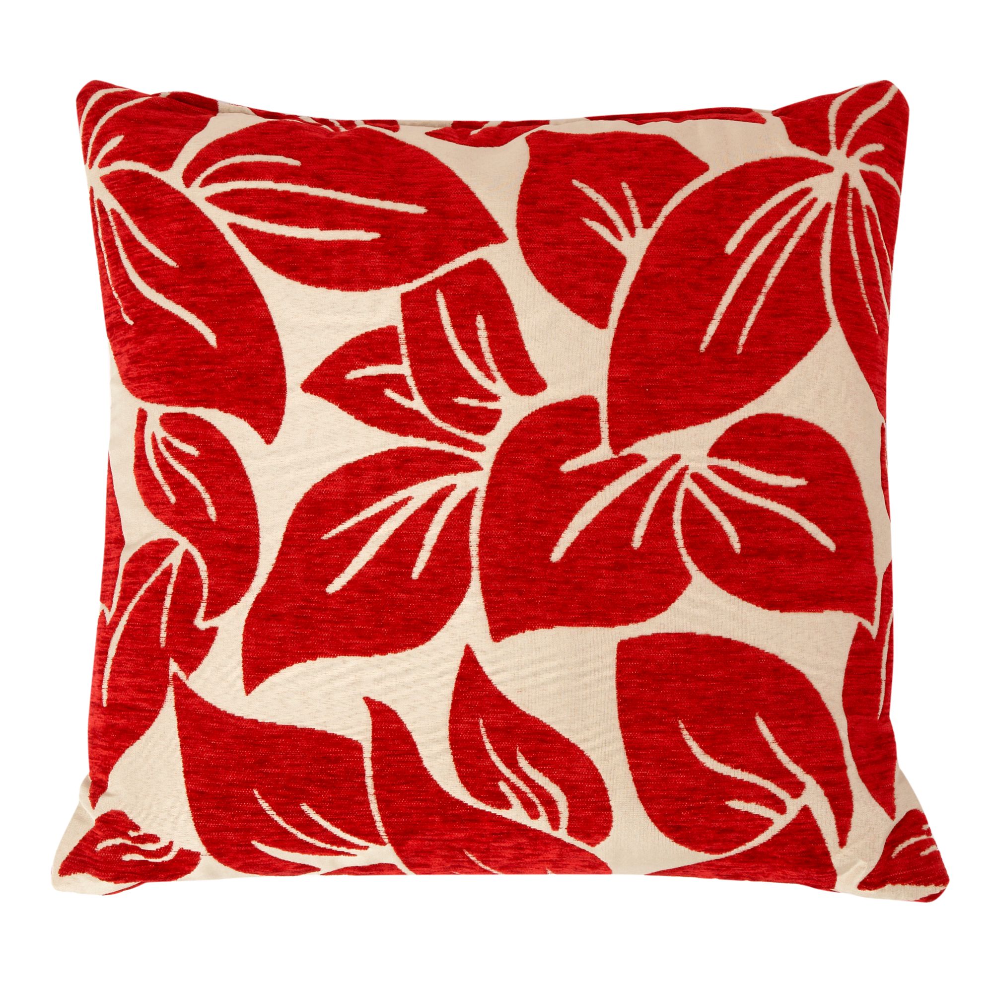 Home Collection Red Large Textured Leaf Cushion From Debenhams | eBay