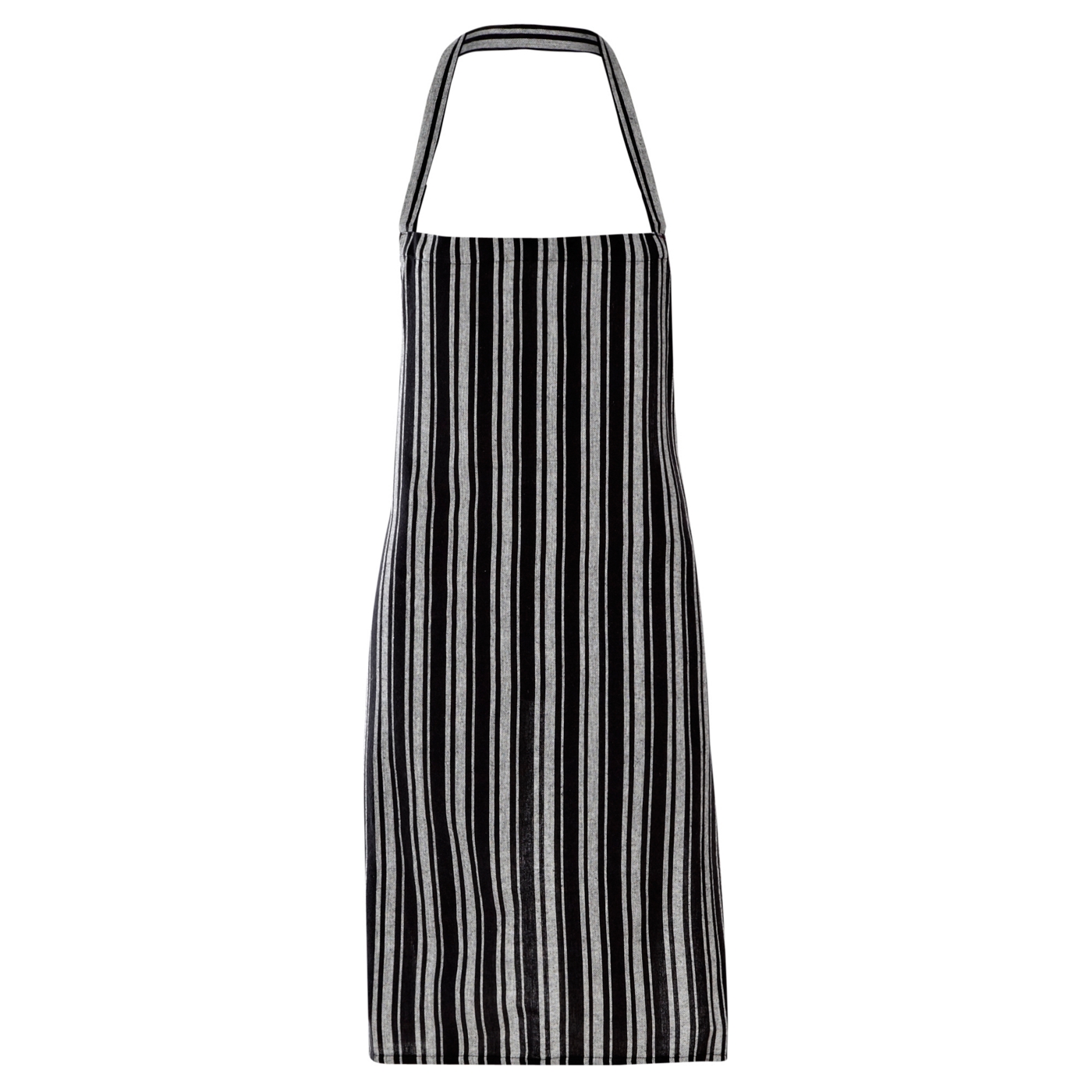 Cotton black vertical striped apron