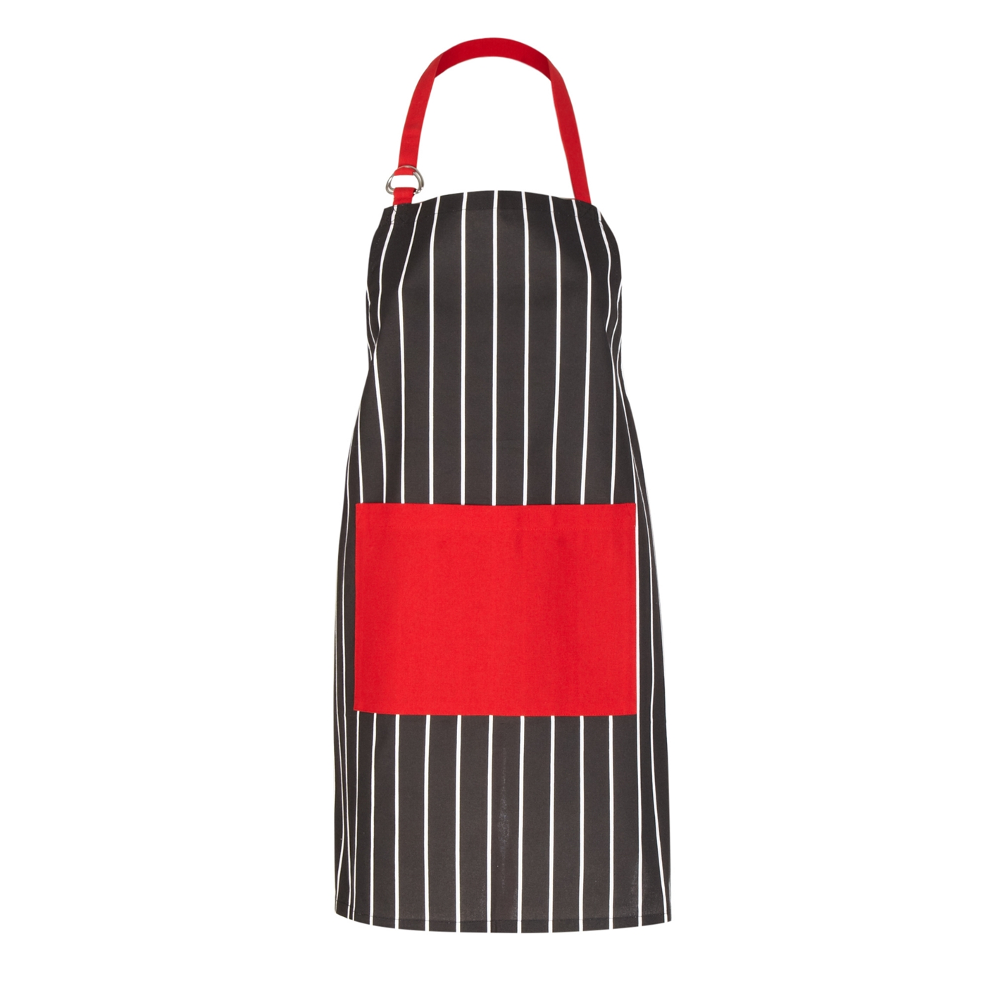 Black and white striped apron