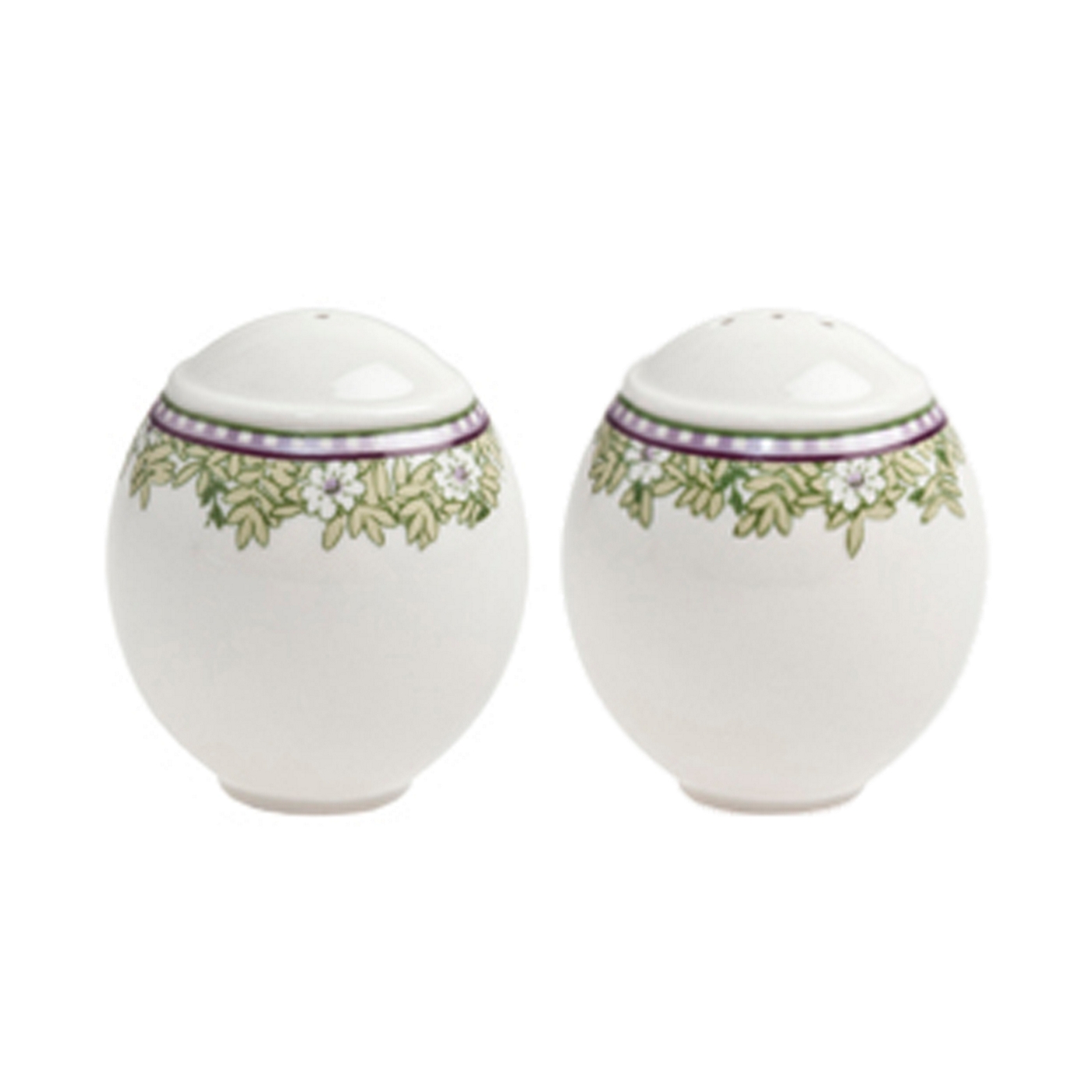 Denby White Monsoon Daisy border salt and pepper pots