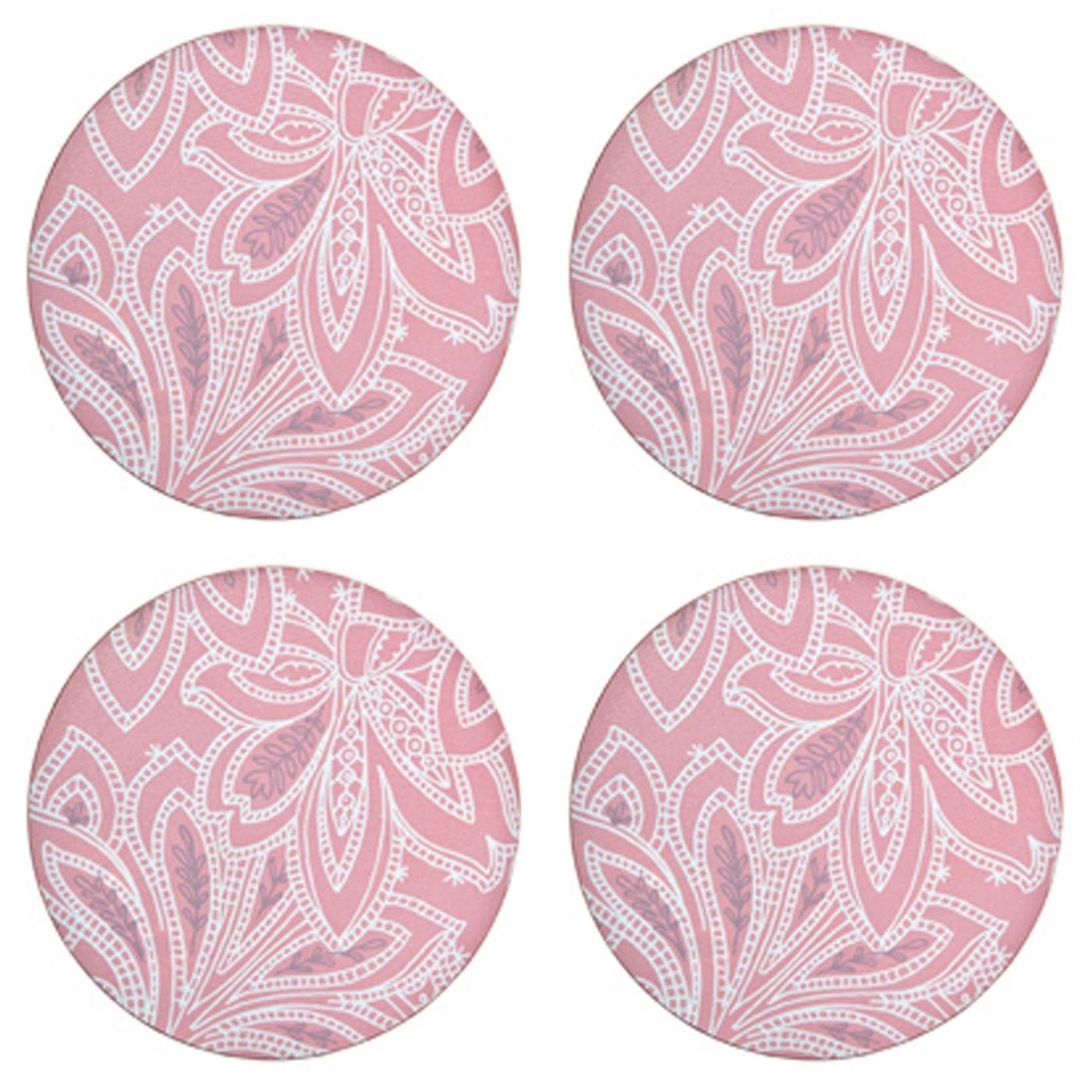 Denby Denby set of four pink round Chantilly placemats