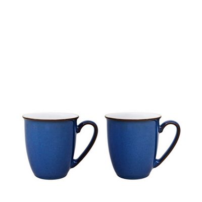 Withe Marble Kitchen Tableware Bars denby pack of 2 imperial blue mugs