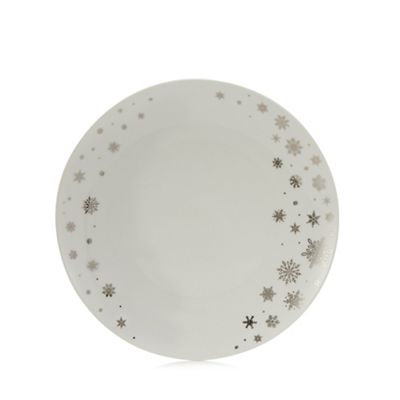 Home Collection - Multicoloured snowflake porcelain dinner plate