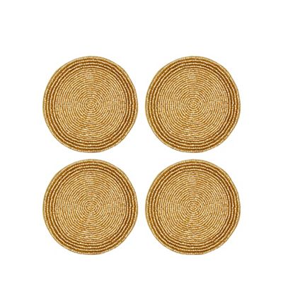 Debenhams - 4 pack gold beaded coasters