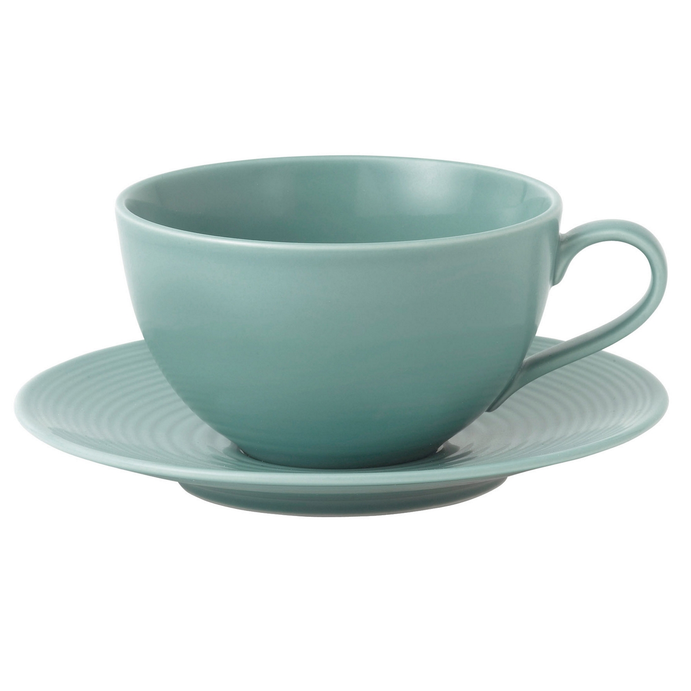 Royal Doulton Aqua Maze ripple breakfast cup and saucer