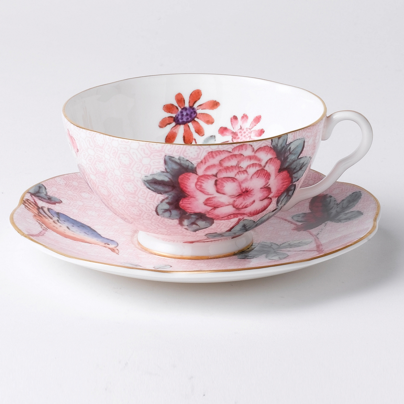 Wedgwood Pink Cuckoo cup and saucer