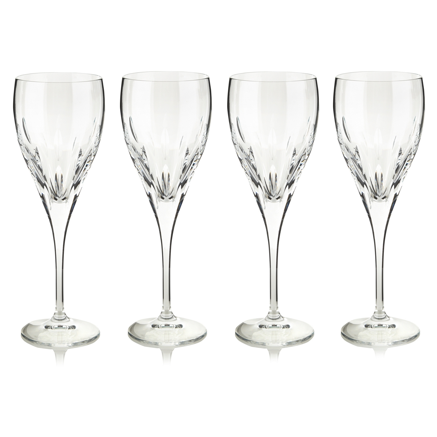 Set of four 24% lead crystal Amelia wine glasses