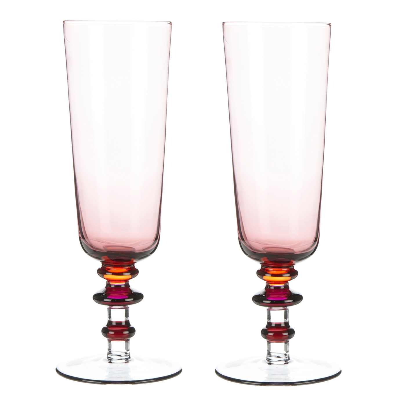 Sagaform Set of two pink Spectra champagne glasses