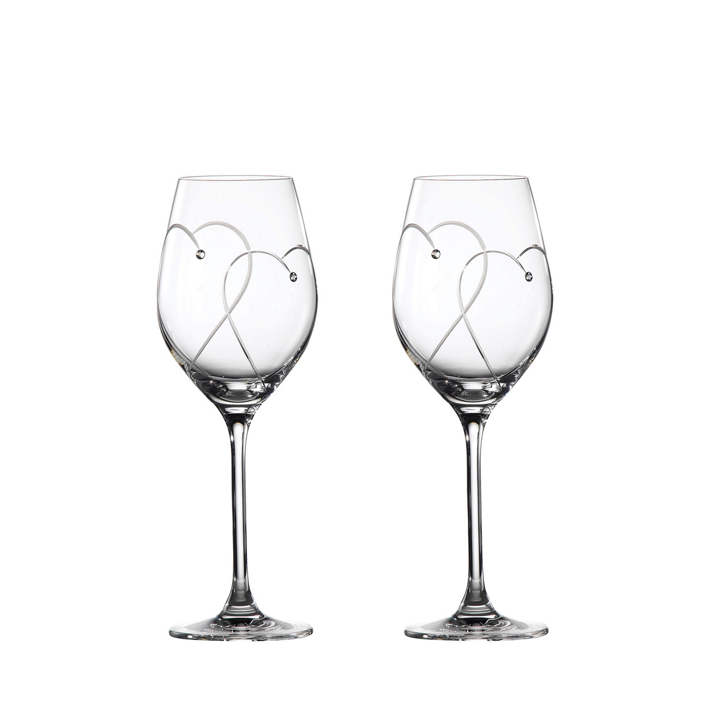 Royal Doulton Royal Doulton set of two crystaline heart wine glasses