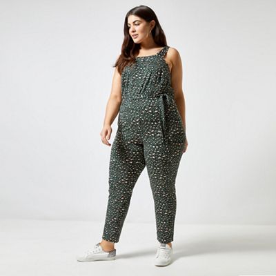 dorothy perkins green animal print jumpsuit