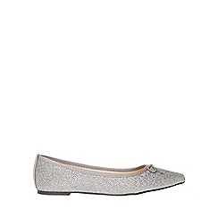grey - Shoes & boots - Women | Debenhams Dorothy Perkins - Grey metallic penny textured pumps