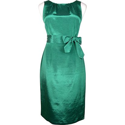Half Price Alexon Green Pleat Neck Dress