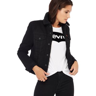 levi's womens black jean jacket