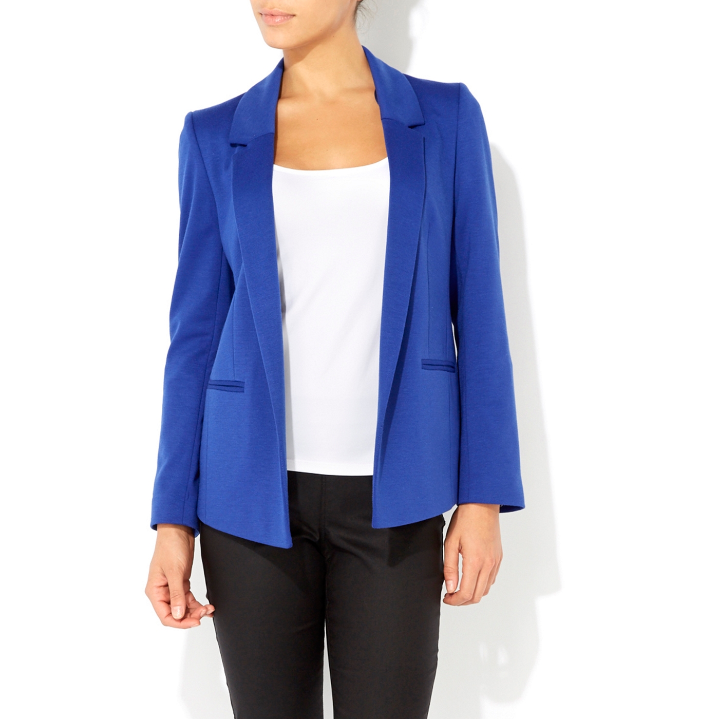 Wallis Blue petite ponte blazer