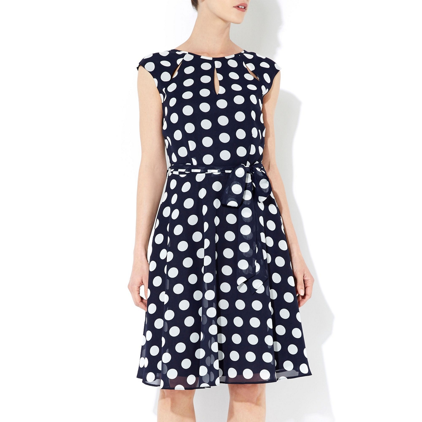 Wallis Navy blue polka dot dress