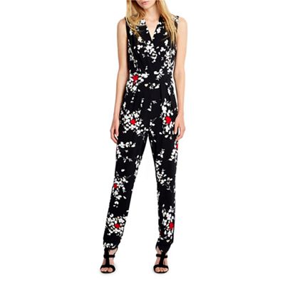 Wallis - Black blossom print jumpsuit