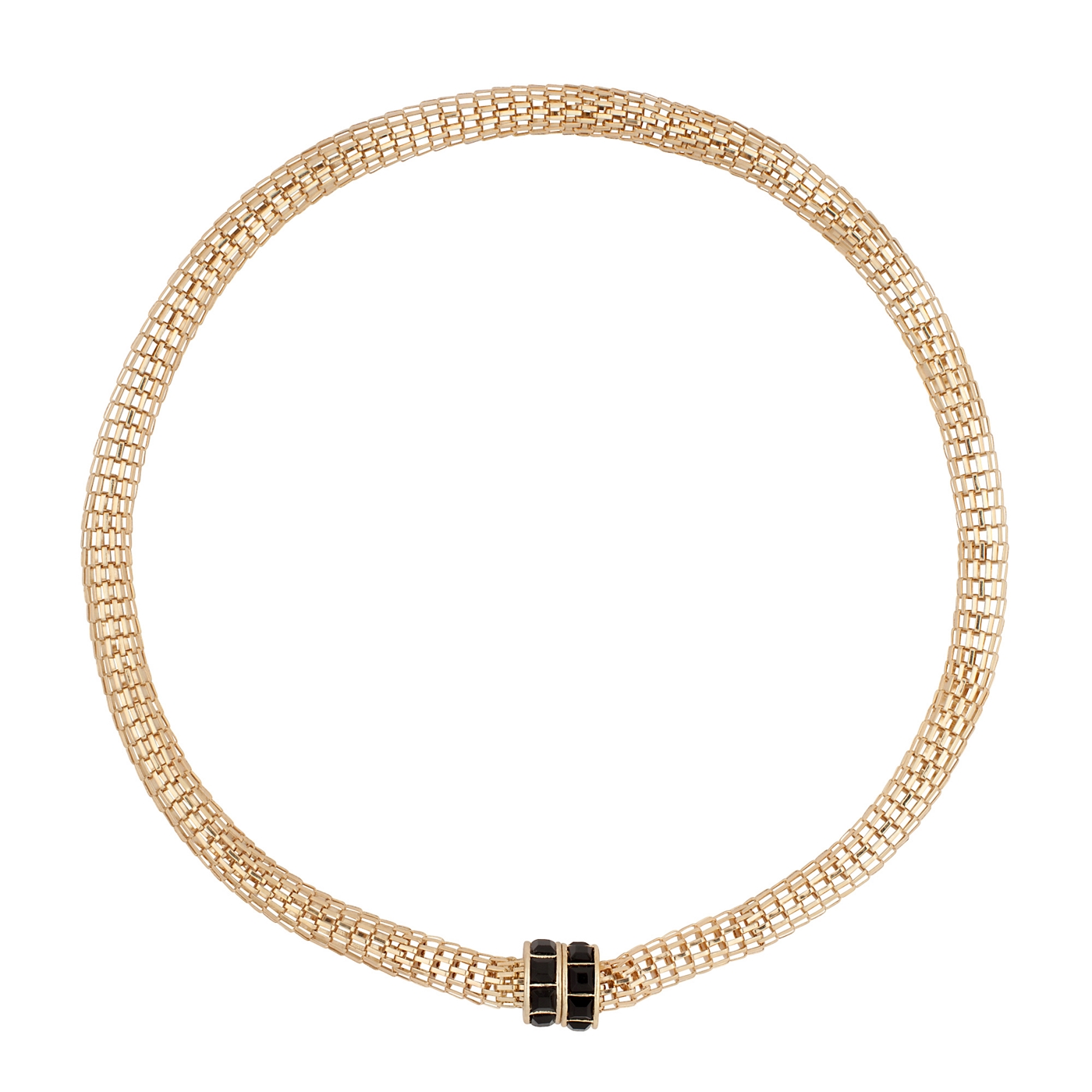 Principles by Ben de Lisi Jet panel and gold mesh short magnetic necklace