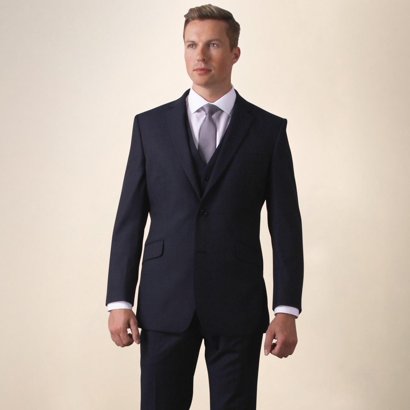 Ben Sherman Navy twill slim fit 2 button jacket