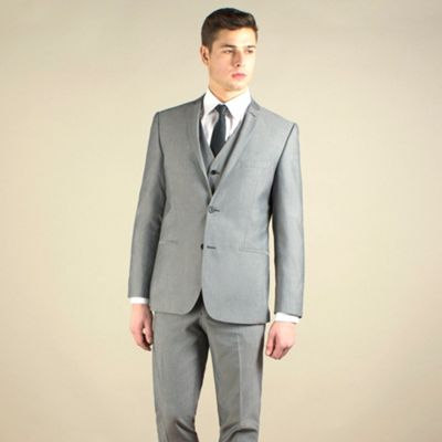 Red Herring Silver grey semi-plain slim fit 2 button jacket | Debenhams