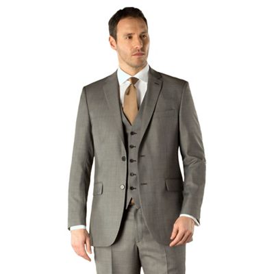 KARL JACKSON Grey pick and pick 2 button suit jacket | Debenhams