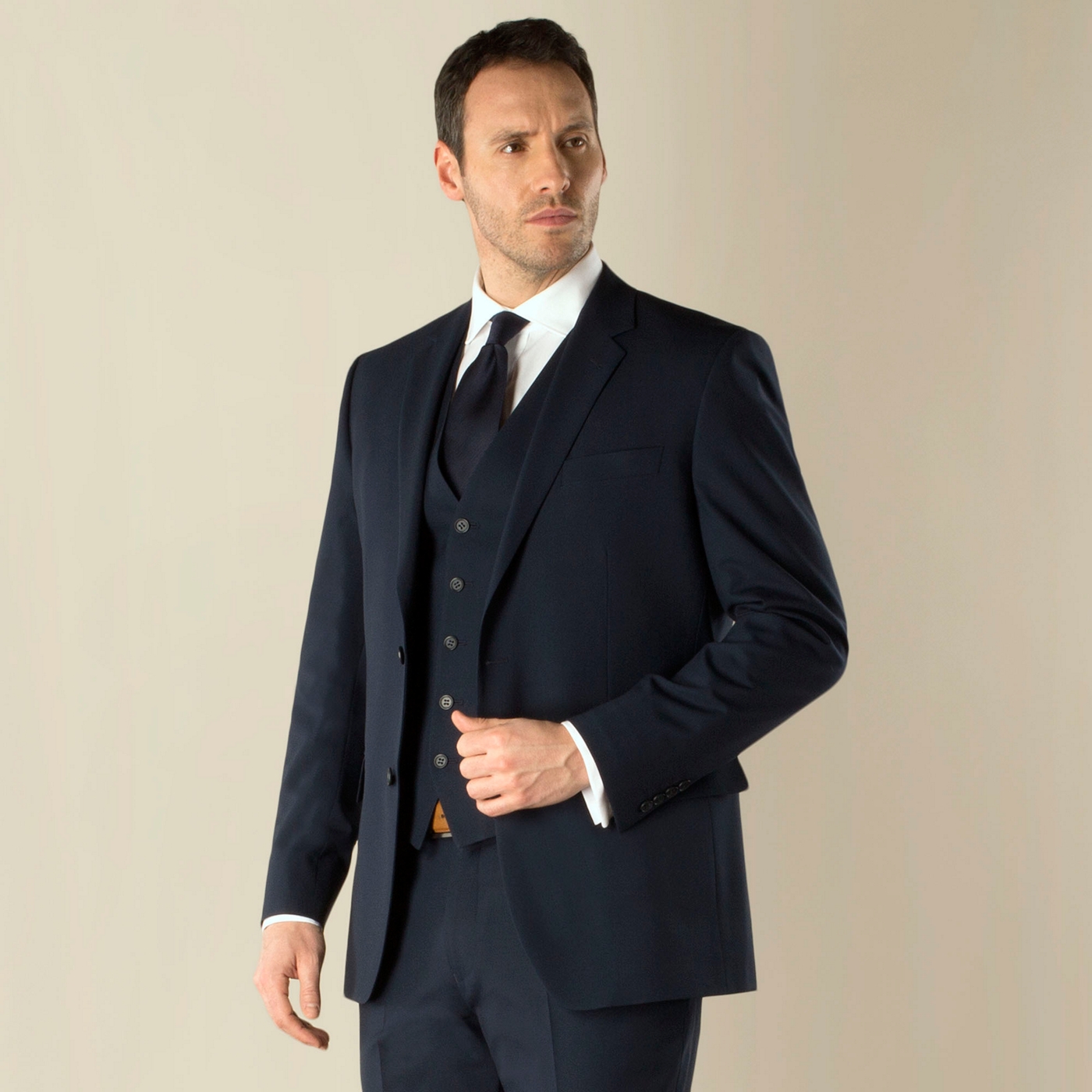 Jeff Banks Navy travel 2 button regular fit suit jacket