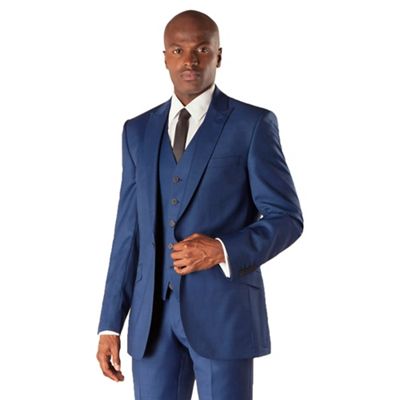 Ben Sherman Blue pick and pick 1 button front slim fit kings suit ...